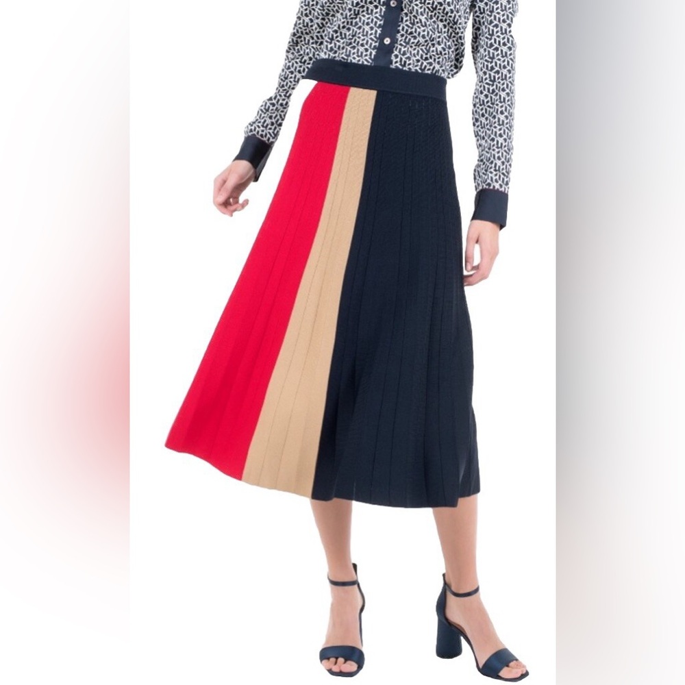 NWT TOMMY ICONS Pleated Knit Skirt Size XSP